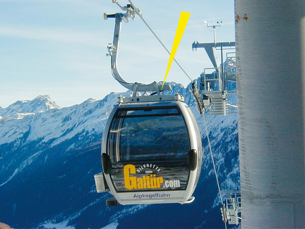 Motion damping for cable car cabins and gondolas